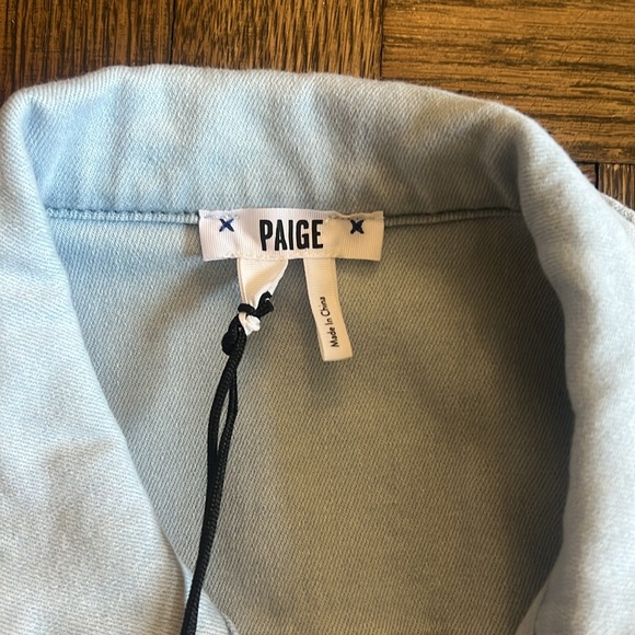 Paige Light Denim Anessa Puff Sleeve Jumpsuit - Picture 2 of 8